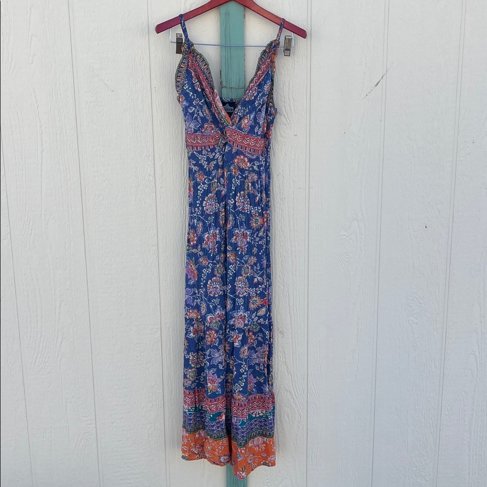 Angie 100% Rayon Boho Floral Dress S Small